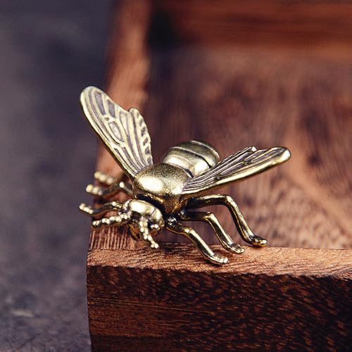 Figuras decorativas de abejas doradas de latón x3 miniatura 4