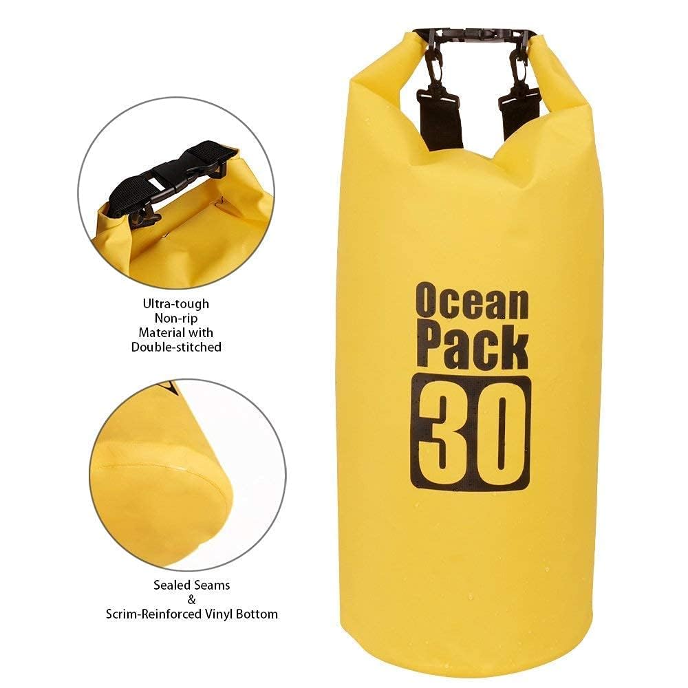 30L Waterproof Dry Bag PVC Floating Ocean Pack | Heavy Duty Water Proof Storage Sack for River Rafting, Boating, Swimming, Trekking & Camping | Keeps Mobile, Clothes & Gear Safe | Multi Color 2
