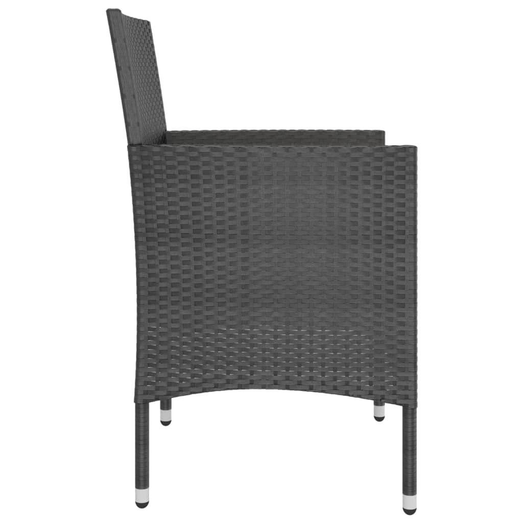 ShGaxin Set di Sedia da giardino e Sgabello 4 Pezzi Rattan PE Nero, Set Tavolo e Sedie Giardino, Tavolo e Sedie Terrazza, Mobili Giardino Esterni, Set Di Mobili Da Giardino - 310610