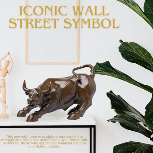 Estatua de Toro de Bronce Realong 11 pulgadas miniatura 3