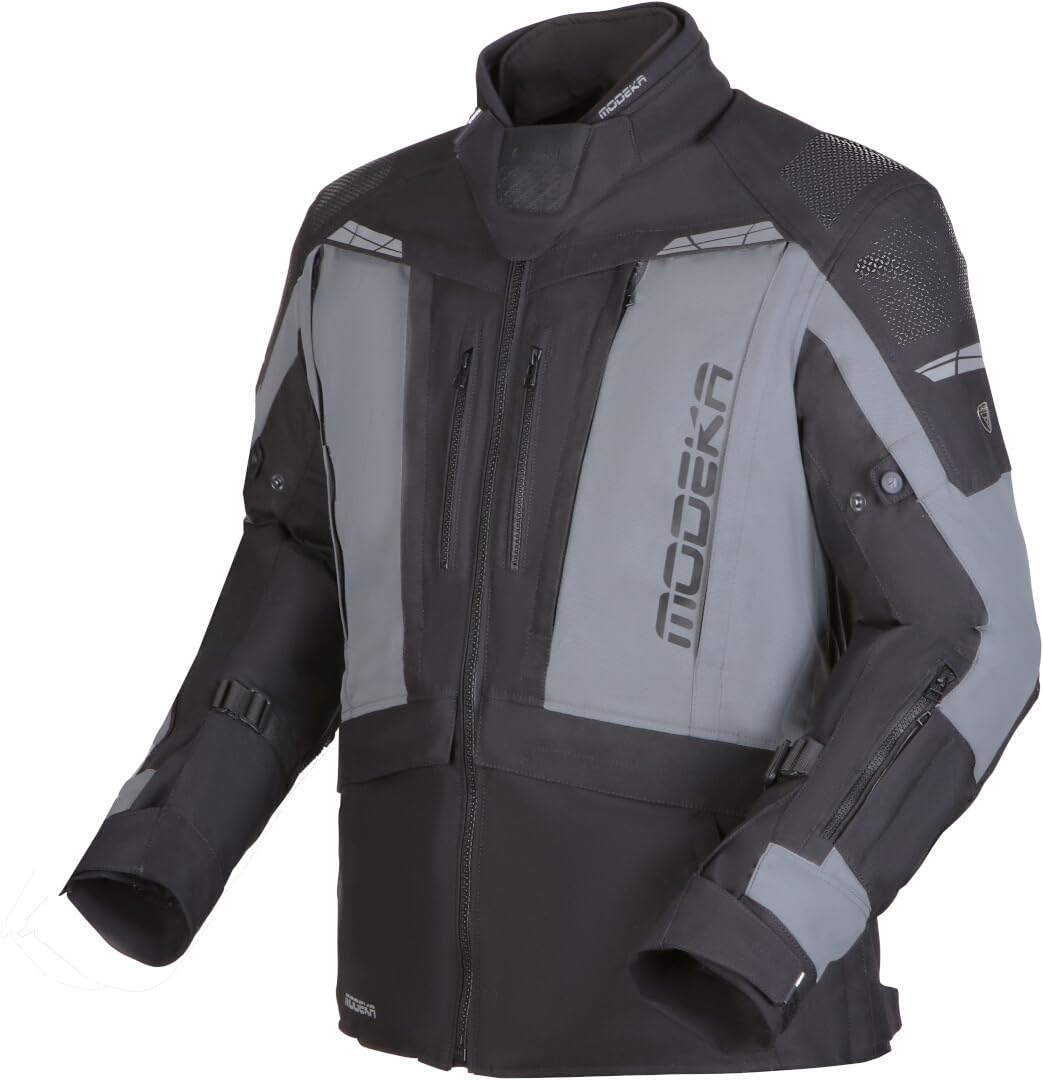 Modeka Hydron wodoodporna kurtka tekstylna motocyklowa, czarny/szary, Long L