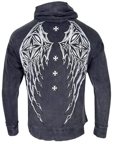 Xtreme Couture By Affliction Unisex Oversized Boxy Pullover Hoodie Stone Ranger3