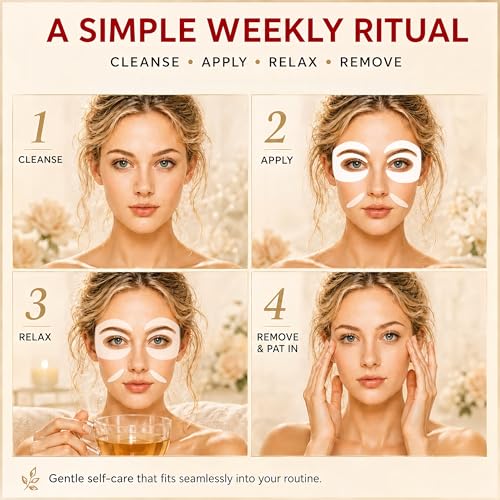 Image of GONIM Under Eye Patches for Puffy Eyes and Dark Circles, Collagen,Eye Mask | Caffeine eye patches for women, retinol PDRN hydrogel under eye mask, hydrating care for dry fine lines, 360 fit, 12 pairs