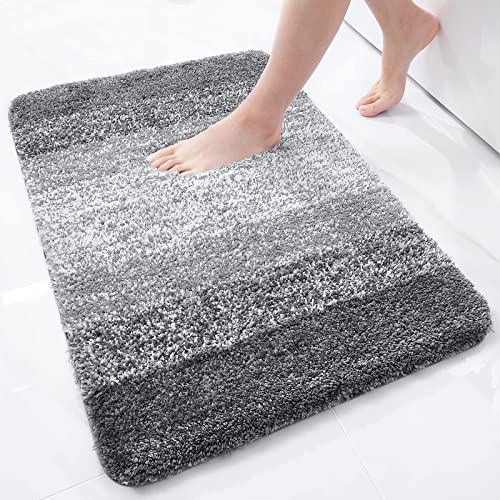 Homaxy Weich Badezimmerteppich 51x76 cm, rutschfest waschbar Badematte Flauschige Hochflor...