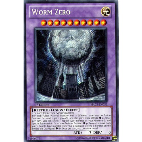 yugioh worm zero deck YuGiOh HA03-EN056 1st Ed Worm Zero Secret Rare Card