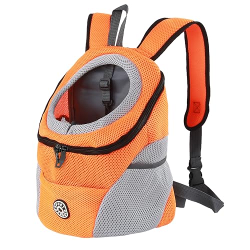 M MUNCASO Hundetrage-Rucksack Welpentasche Kleine Haustier-Fronttasche mit Atmungsaktivem, Head-Out-Design, Wasserdichter Boden für Reisen, Outdoor, Wandern