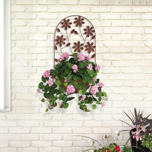BAYN-2PKs-Wall-Hanging-Planter-Decor-Art-with-Flower-Metal-Wall-Mounted-Planters-Indoor-Outdoor-Wall-Planter-for-Succulent-Herb-Home-Garden-Yard BAYN 2PKs Wall Hanging Planter Decor Art with Flower Metal Wall Mounted Planters Indoor Outdoor Wall Planter for Succulent Herb Home Garden Yard
