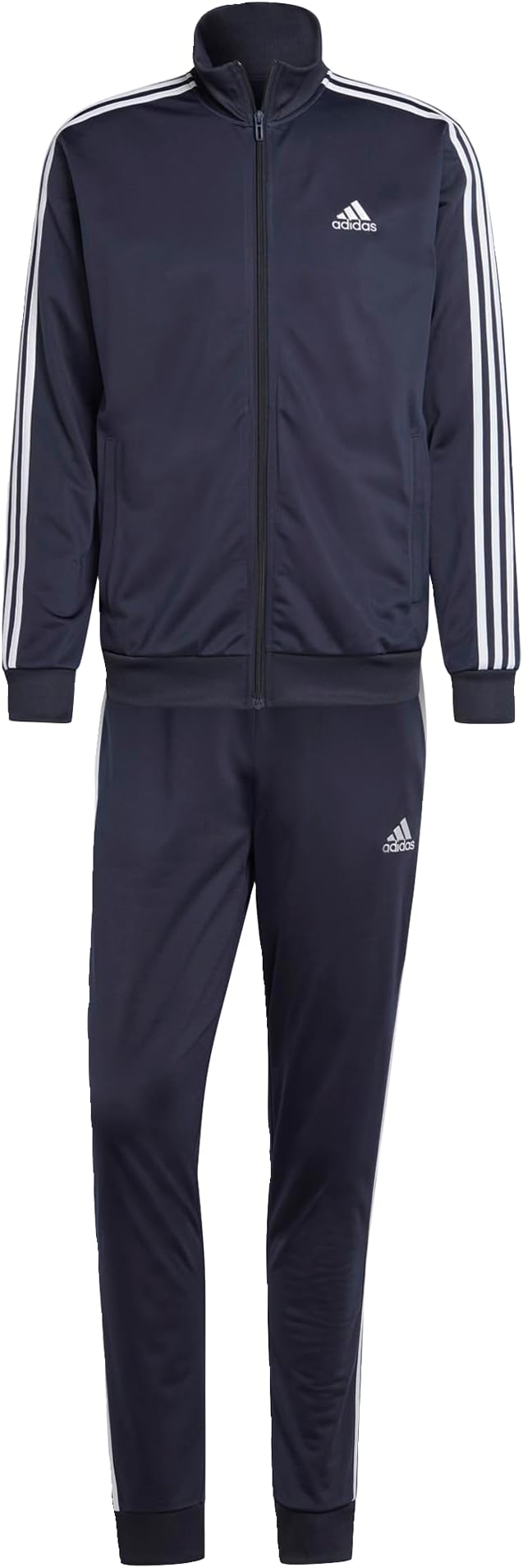 adidasMen's Basic 3-Stripes Tricot Tracksuit, Legend Ink/White, XL Tall 3 inch