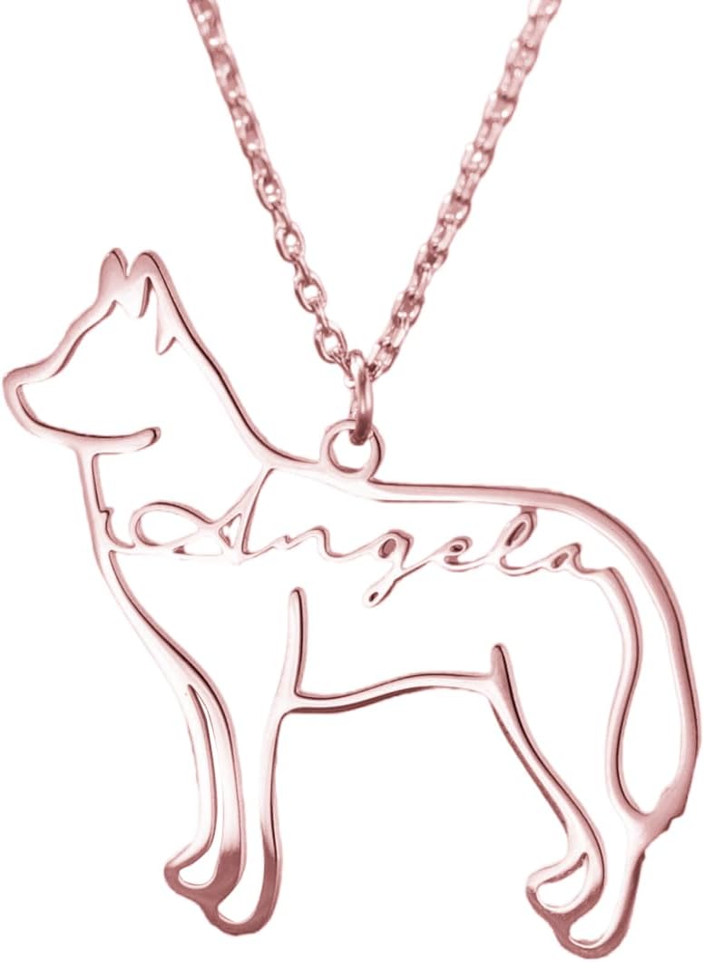 Personalized 925 Sterling Silver Dog Name Necklace Pendant Custom with Any Name Pet Jewelry