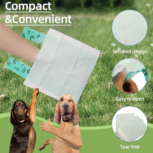 Image of 2-Ply Dog Poop Bags with Paper Towels-50 Pieces-Ultra Thick and Leakproof Pet Waste Pick-up Bags-no more warm & yuck feeling