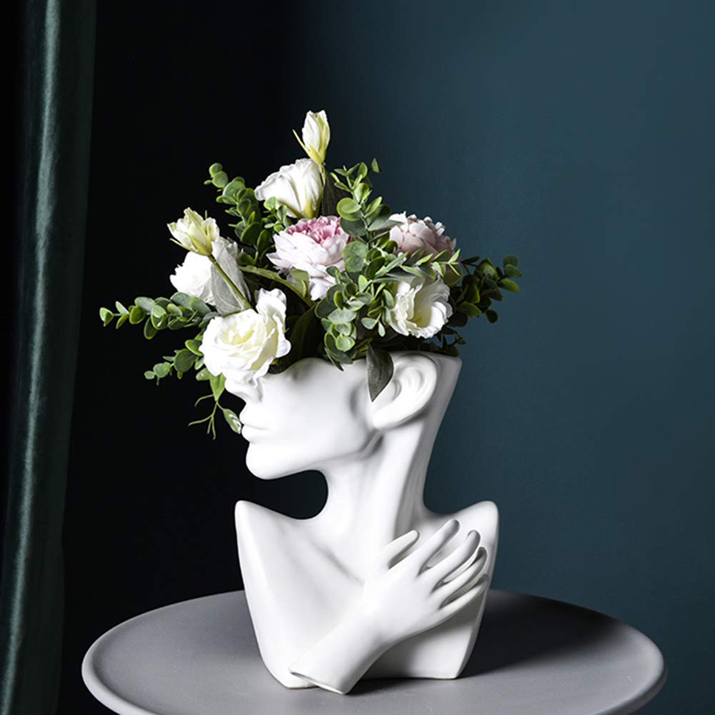 Fioriera per Interni ed Esterni con Statua, vasi in Ceramica con Testa di Busto, Decorazioni per la casa, vasi per Fiori, sculture, Bonsai, Arte B
