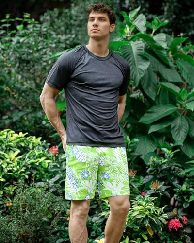 Image of SURF CUZ Mens Swim Trunks with Compression Liner Swim Shorts 7 inch Swimming Trunks Stretch 7 Inch Swim Suits Quick Dry