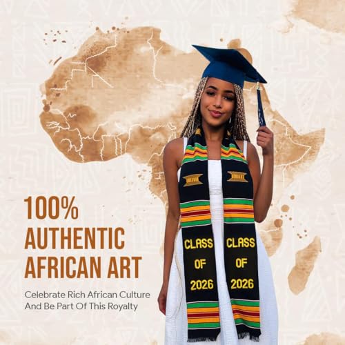 Image of Kente Graduation Stole 2026 | Kente Stole Authentic African Art