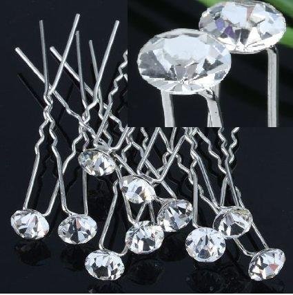 Gbstore 12 Pcs Transparent Crystal Rhinestones Hair Pins, Beautiful Hair Accessories For Every Occasion #TOP1