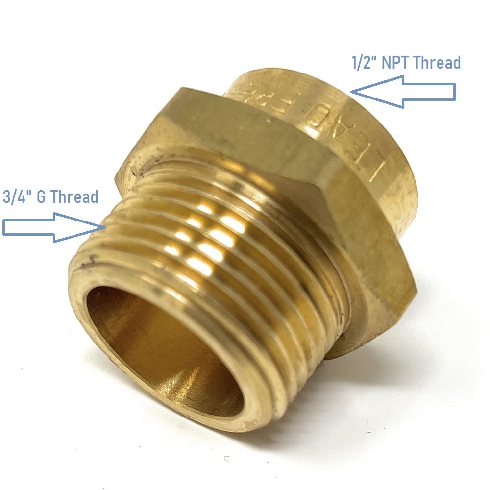 Lot 4 Adaptateurs Tuyau G 3/4 Femelle Vers NPT 3/4 Mâle Laiton - Conversion Métrique Vers US