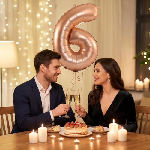 Image of YPSelected 32 Inch Large Foil Helium Number Balloon Birthday Wedding Party 0-9 (Orange, 6)