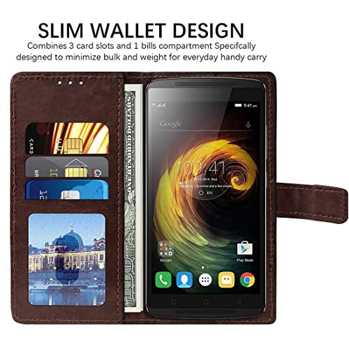 Image of Flip Cover Back Case for Lenovo K4 Note | Premium Leather Finish | Inbuilt Pockets & Stand | Flip Cover Back Case for Lenovo K4 Note (Coffee)