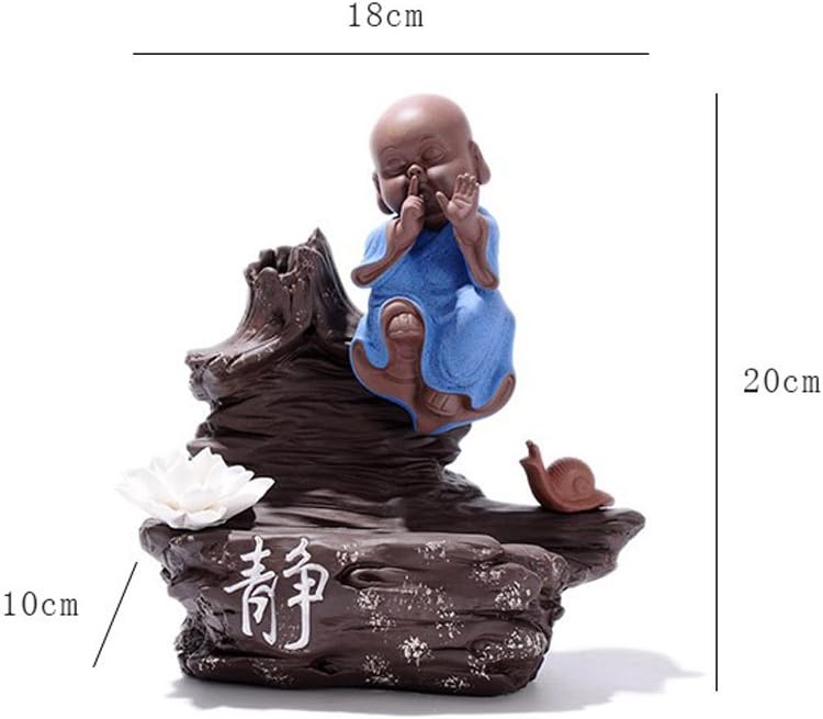 Little Monk Backflow Smoke Creative Incense Burner Home Decoration Large Size Ceramic Incense Holders …(A)