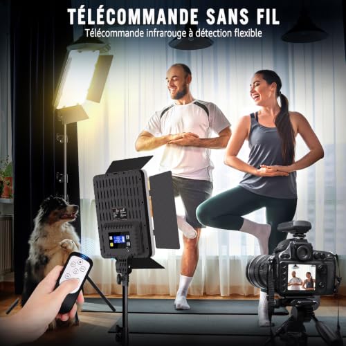Niceveedi 2-Pack LED Panneau Lumière Photo, 27cm*21cm 36W Bicolores Eclairage Vidéo Lampe Kit 2700-6500K&CRI 95+ avec Prise de Charge pour Vidéo/Jeu Streaming/Caméra Portrait/Youtube – vue 3