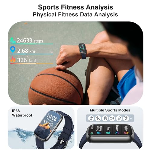 Image of RLQA Smart Ring for Women Men, Fitness Tracker for Blue Band