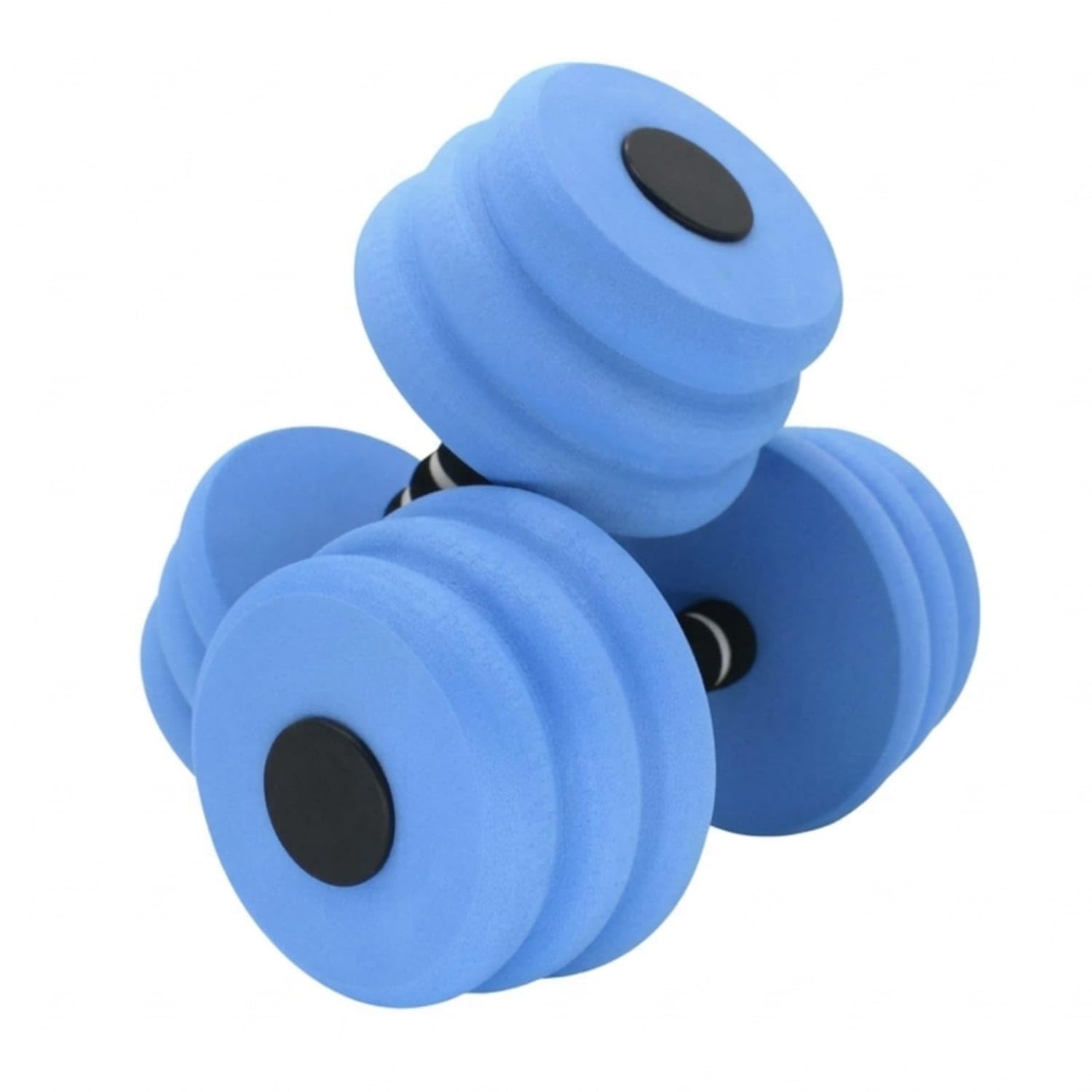 EVA Soft Water Aerobics Dumbbells Ribbed Aquatic Exercise Dumbbells Molded Aquatic Hand Buoys Buoyant for Beginners, Swimmers, Blue-image-14