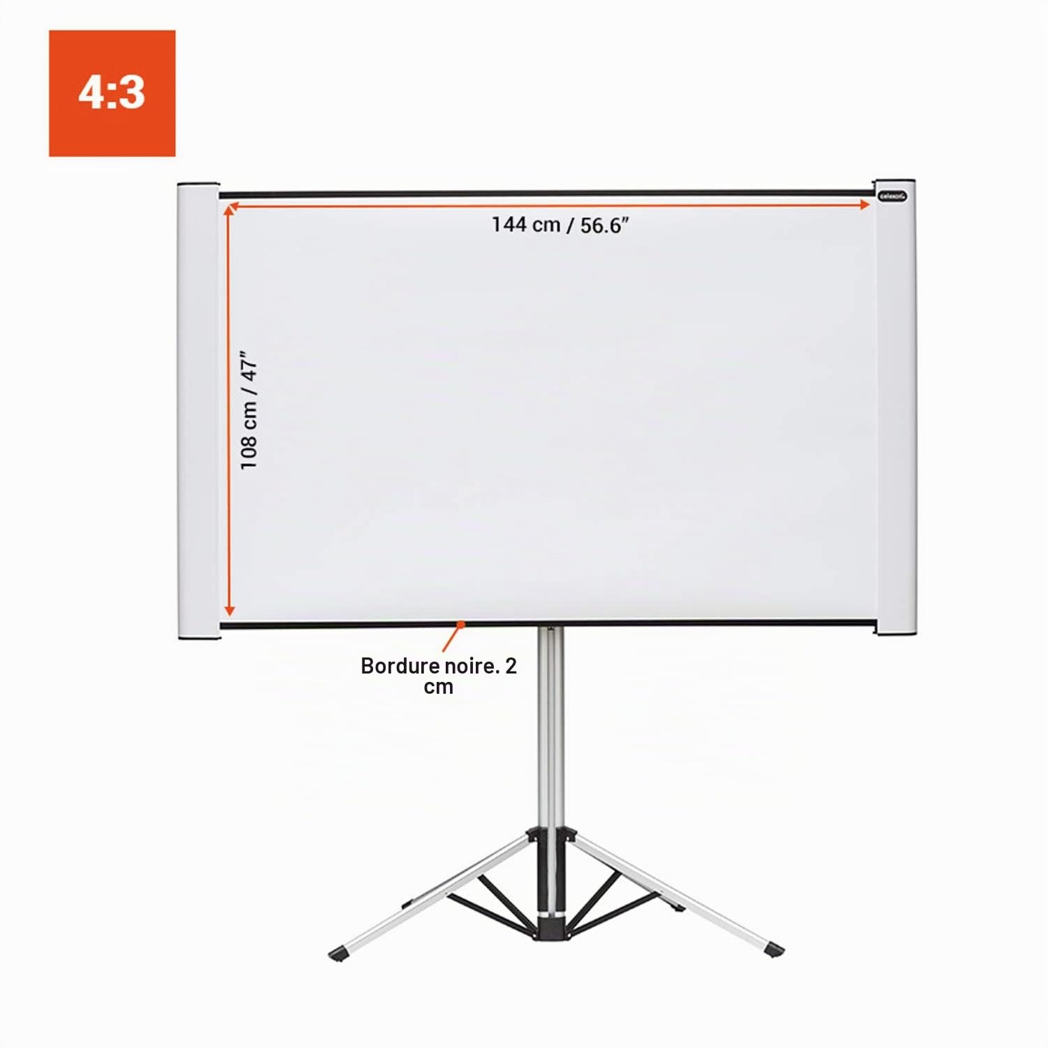 celexon Mobil Expert écran trépied Double Format 80" & 70" | 16:10 & 4:3