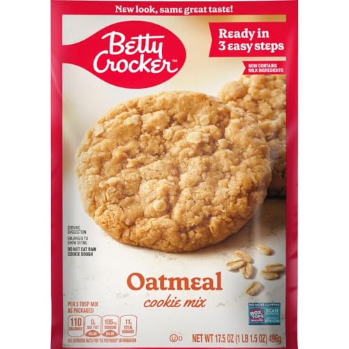 Image of Betty Crocker Oatmeal Cookies, Cookie Baking Mix, 17.5 oz