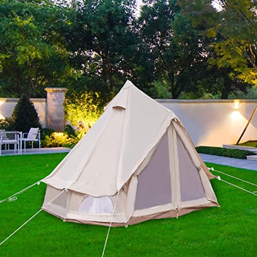 Carpa Bell de Lona Para Camping 2 Personas Impermeable Beige miniatura 2