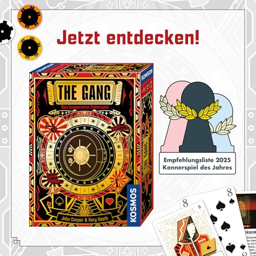 Kosmos 683887 The Gang, kooperatives Pokerspiel für 3-6 Spielerinnen und Spieler ab 10 Jahren, Im Team pokern, Tresore knacken und die Pokerhände einschätzen