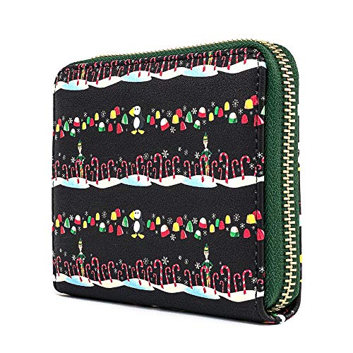 Loungefly x Elf Buddy Candy Cane Forest Allover Print Zip-Around Wallet Multicoloured2