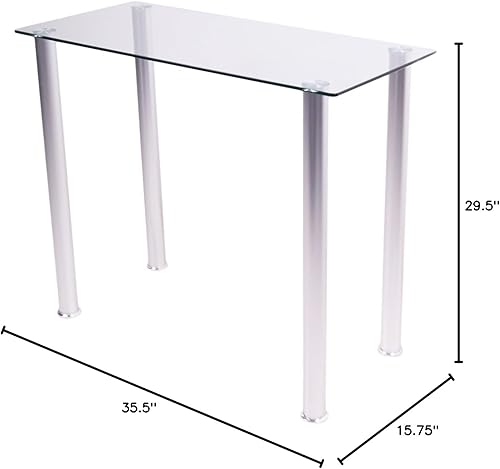 Miniatura 2 de RTA Escritorio o soporte de utilidad de vidrio templado blanco para el hogar y la oficina