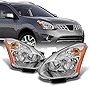 AKKON - Fits 2008-2014 Rogue SUV Halogen Type Clear Headlights Driver Left + Passenger Right Side Replacement Pair Set