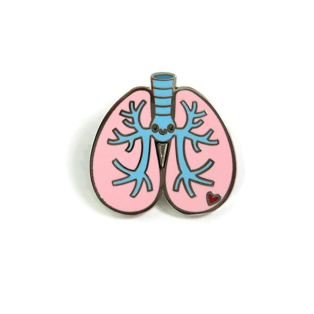 Cute Lungs Enamel Pin - Medical Student, Nurse, RT, Respiratory Therapist Gift, Pulmonary Nurse Pin, CCN Pin, Kawaii Lung Pin