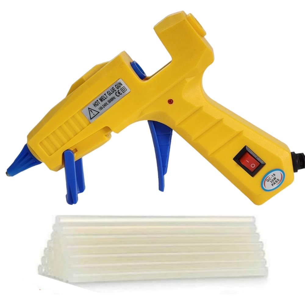 Scenty Premium Glue Gun, Hot Glue Gun Kit with 10 Glue Sticks, Mini Hot Melt Glue Gun for Crafts, Mini Craft Glue Guns for School DIY Arts, and Home Repair (10 Transparent RXZER23)