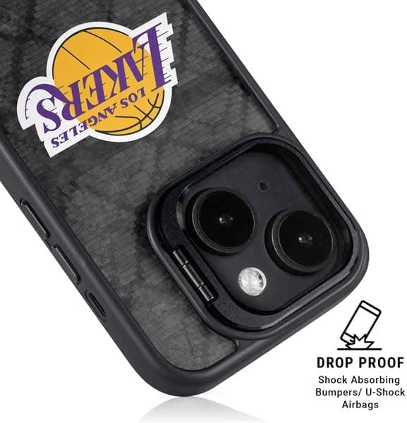 Skinit Kickstand Phone Case Compatible with iPhone 14 - Officially Licensed NBA Los Angeles Lakers Dark Rust Design