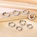 KANOUE 10 Pairs Silver Surgical Steel Earrings Sets for Multiple Piercing Lightweight Small Huggie Hoop Earrings CZ Stud Earrings for Women Trendy Cartilage Hypoallergenic