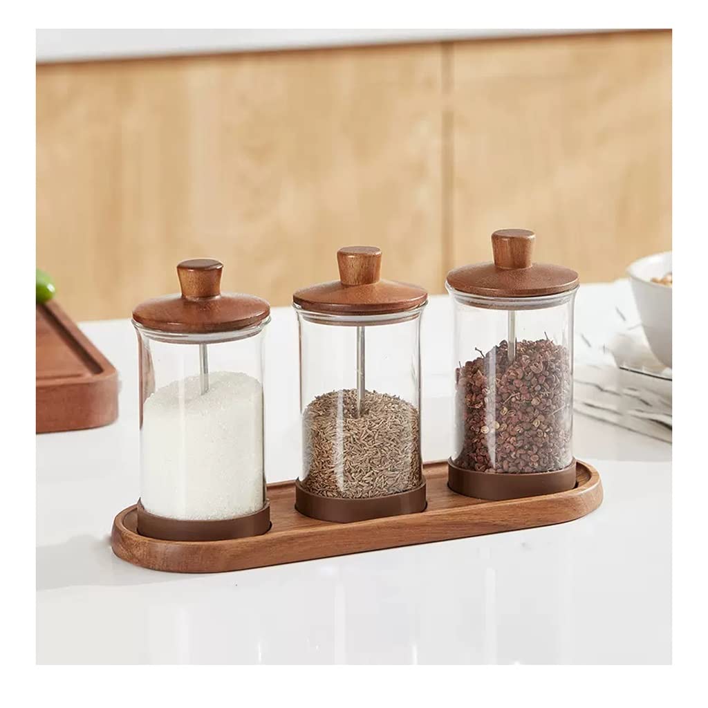 NZPOST Barattoli per spezie Barattolo per condimenti Barattolo per Sale in Vetro Scatola per condimenti Cucina di casa Bottiglia per condimenti con glutammato monosodico Pettine