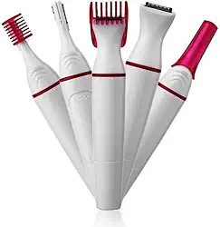 Depilador Elétrico Profissional Multifunções Portátil Removedor de Pelo 5 em 1 Axilas Sobrancelhas Virilhas Pernas