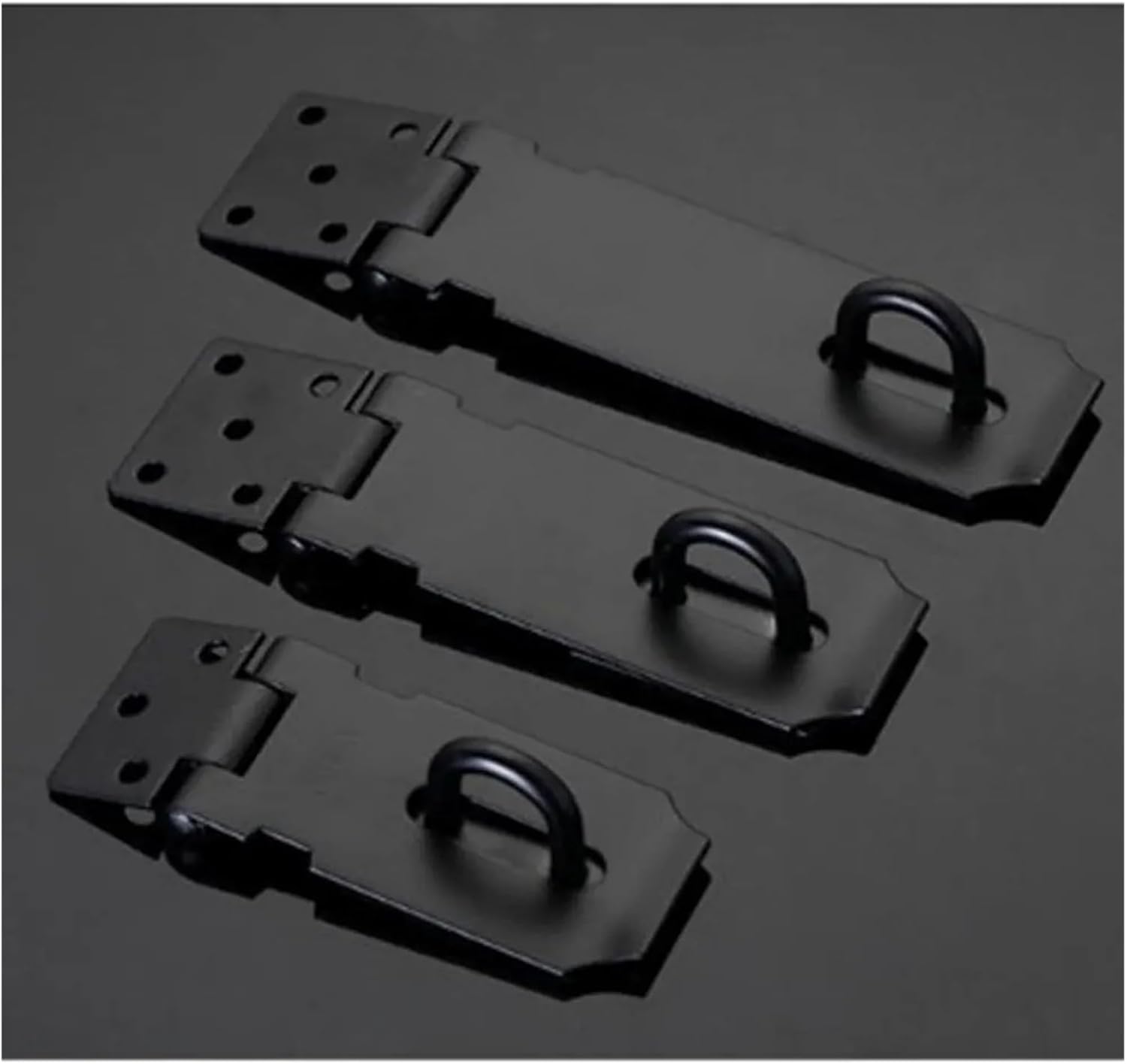 Latch Hinge Padlock, Stainless Steel Black Door Padlock Hasp and Staple 3-5 inches(3inch)