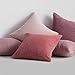 Topfinel Aesthetic Pink Room Decor Throw Pillows Covers for Couch Living Room Bedroom, Coquette Room Decorative Fluffy Corduroy Cushion Cover 18x18 Inch Set of 4 (Blush/Rose/Hot Pink)