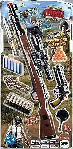 Exegi Enterprise Tex Pub-G Theme Gun Toys Set with Assault Rifle kar98 (Multi Color) (Pack of 5)