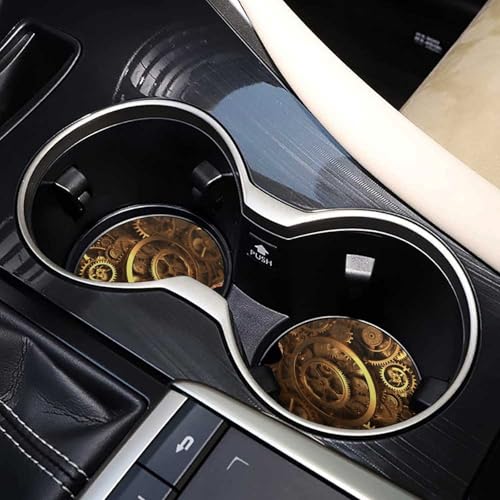 Portavasos para coche con diseño steampunk, 2 unidades miniatura 7