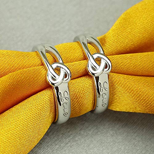 Heart Love Silver Adjustable Couple Finger Ring (FRCO1103116R)