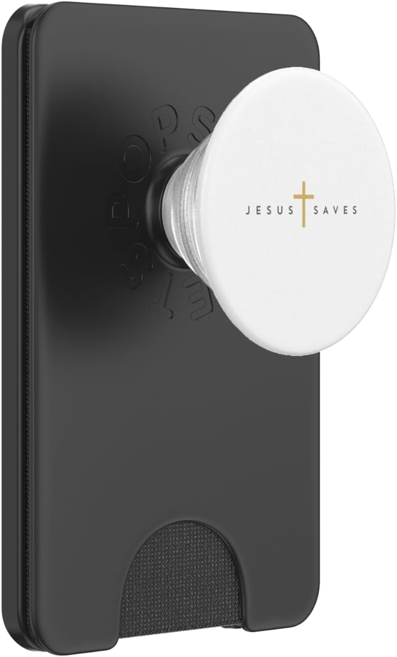 Jesus Saves Cross Gold Thin Christian Jesus White 33andme PopSockets PopGrip for MagSafe