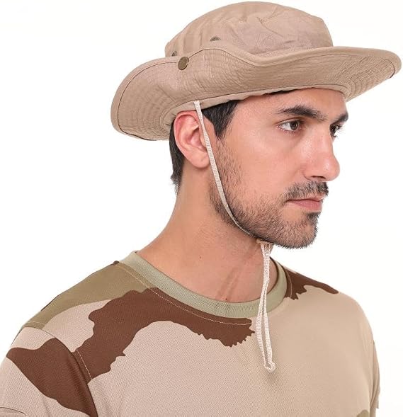 Single Sword Katlanabilir Kadın&Erkek Yazlık Safari Fötr Şapka, Bej