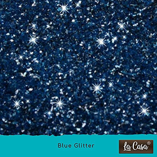 Image of La Casa Premium Edible Glitter - Blue | Metallic Glitter Ideal for Cake Icing Decoration & Garnishing | 9gm |