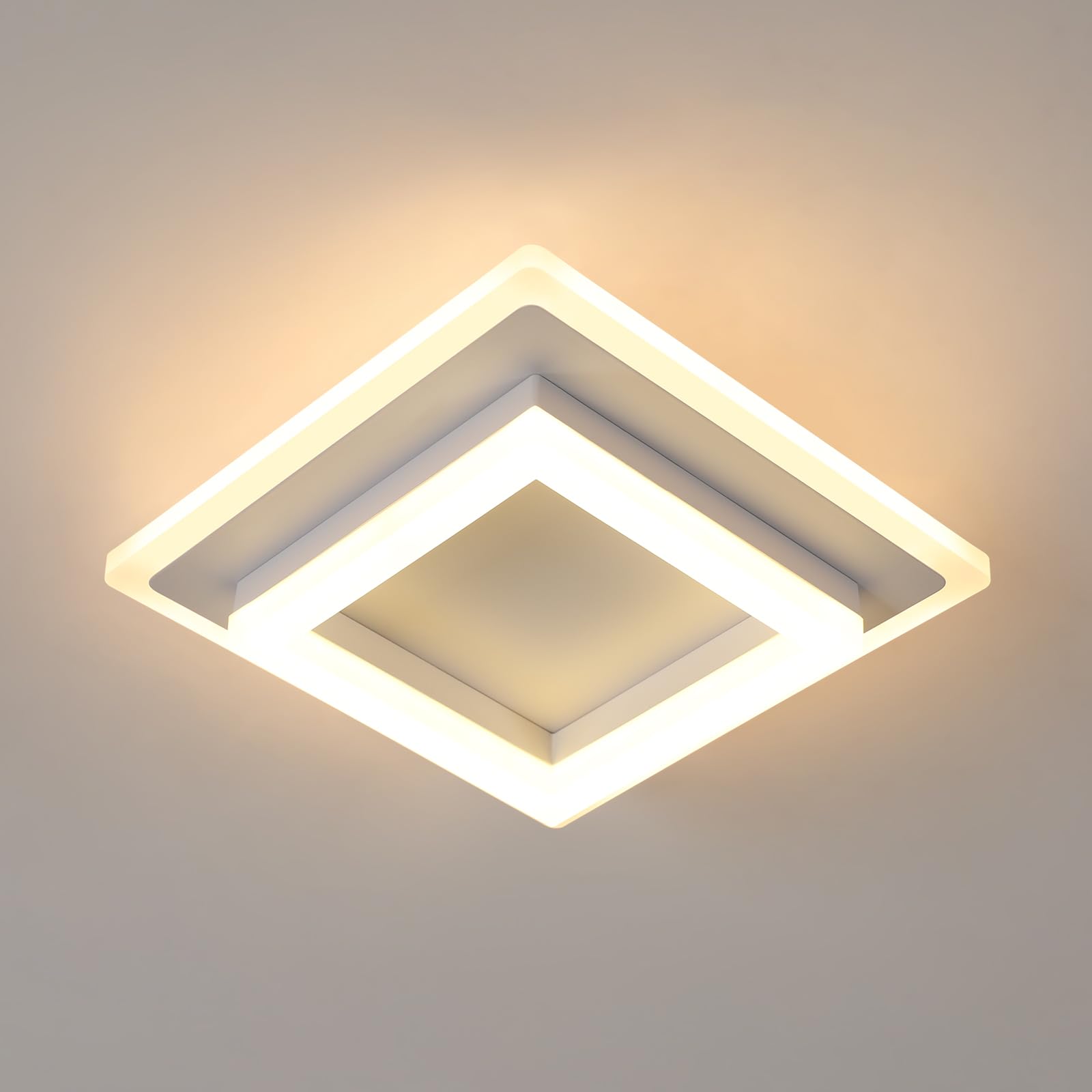 SENQIU LED Ceiling Light, 24W 2700LM Modern LED Ceiling Lights, Acrylic Square Led Ceiling Lamp for Bedroom Living Room