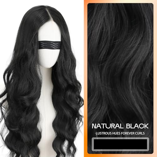NOSTALGIA Black Wig for Women, Long Wavy Lace Hairline Synthetic Wig - image 2