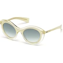 Emilio Pucci EP0080 Sunglasses - Women's, White/Other Frame, Blu Mirror Lenses, 53 mm EP00805324X