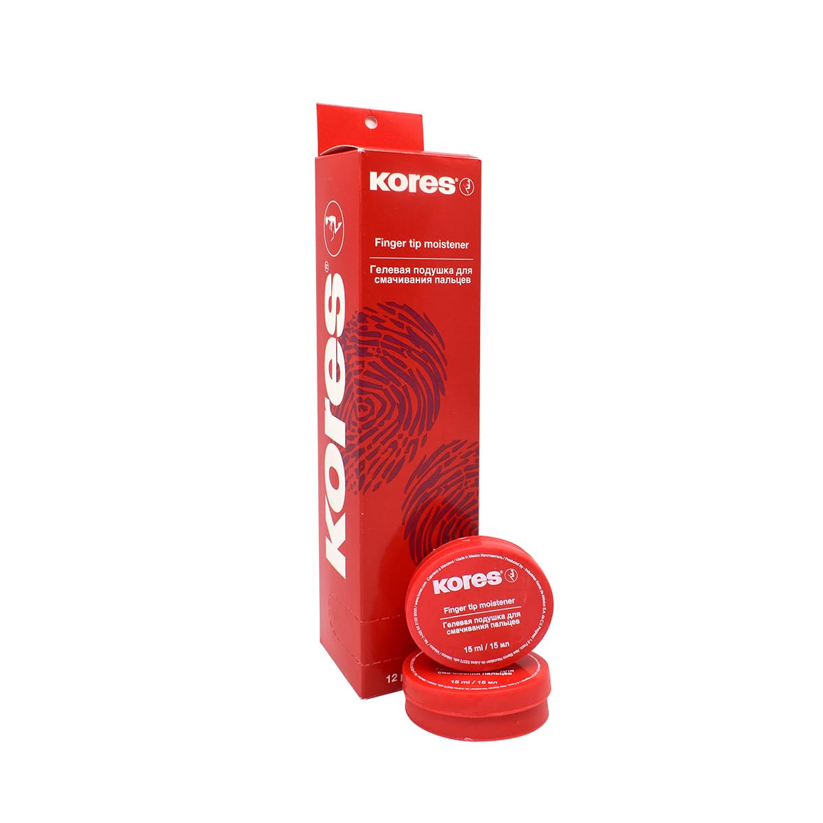 Kores - Hidratante para la punta de los dedos para contar, clasificar y clasificar, antibacteriano y no tóxico, práctico dispensador de plástico, paquete de 1 x 15 ml